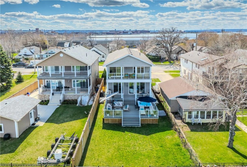 Each home is staggered slightly in their placement to ease sightline from either side.