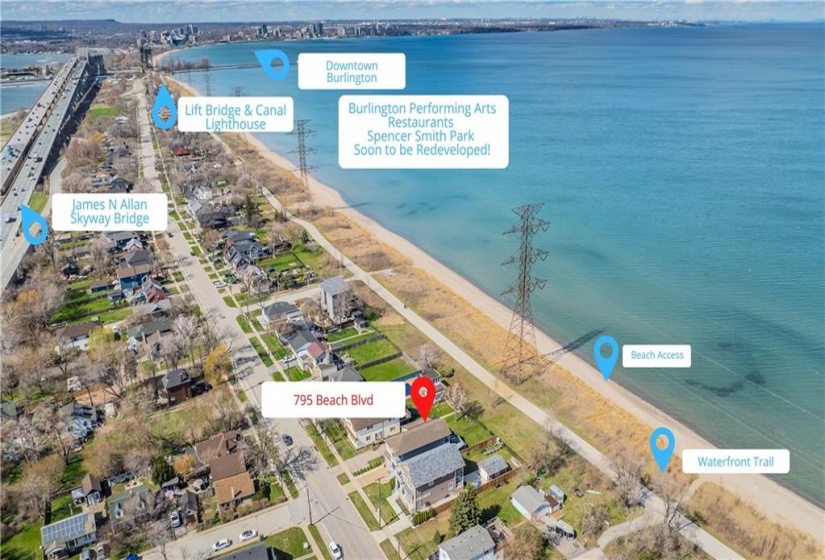 Just outside downtown Burlington you'll be able to catch holiday weekend fireworks from the privacy of the beach. Skyway bridge access offers an alternative to the lift bridge.