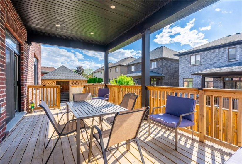 Backyard Covered Porch with Speakers