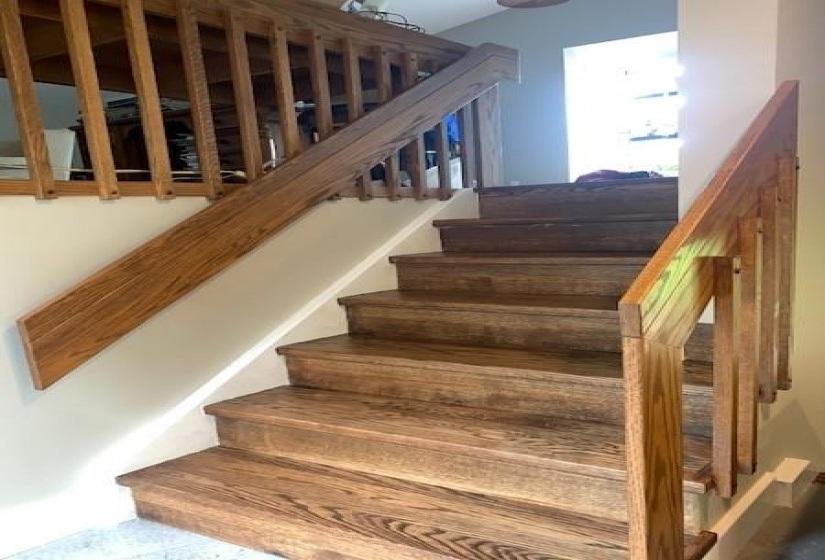 Oak staircase to level 3 main living area