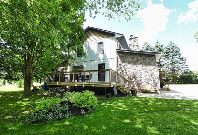 East side of house and deck off kitchen