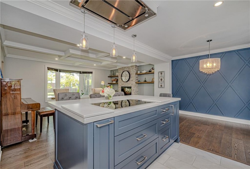 Dual built-in ovens, slide out spice cabinet, integrated double sink and wired for a garburator... the kitchen was well planned and thoughtfully updated.