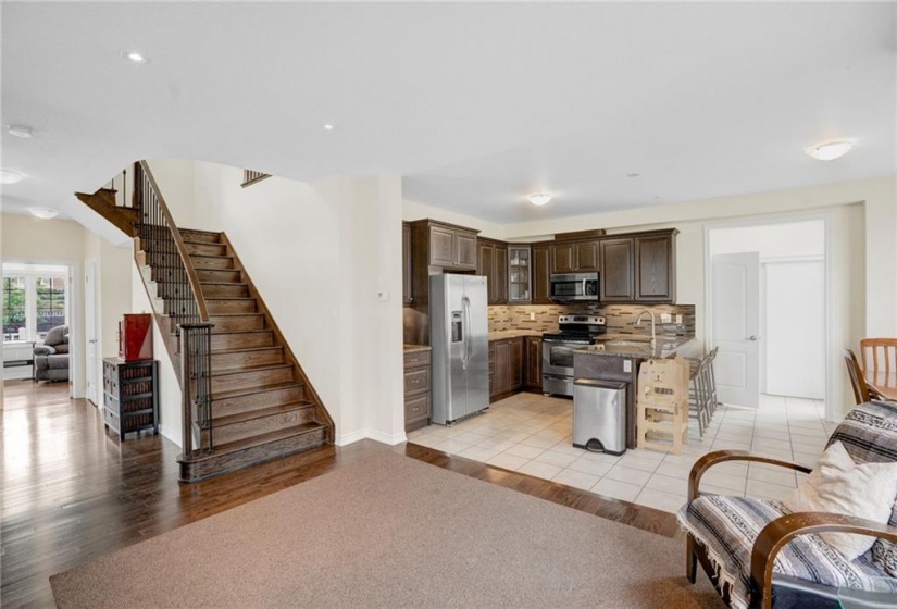 Great Room with Kitchen view