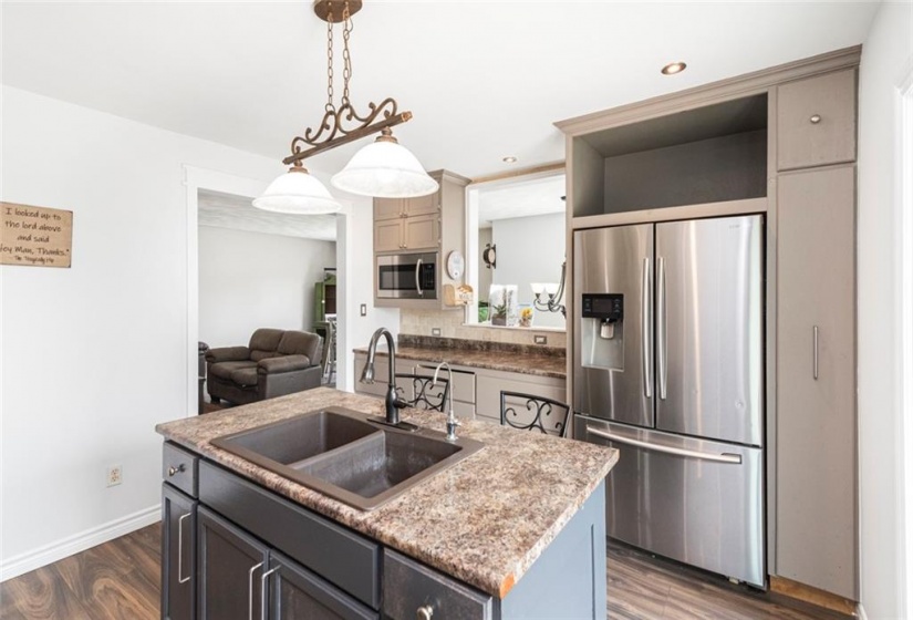 Kitchen with Island Seating for Two.