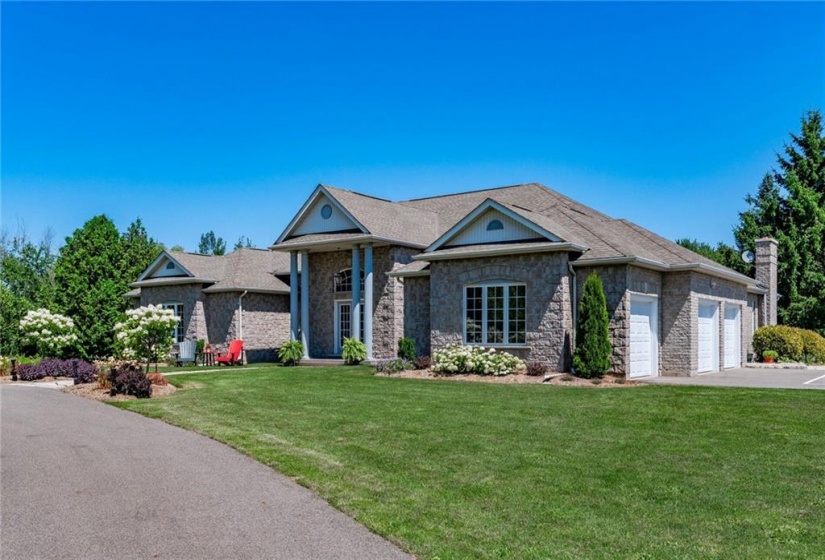 Side View with 3-Car Garage