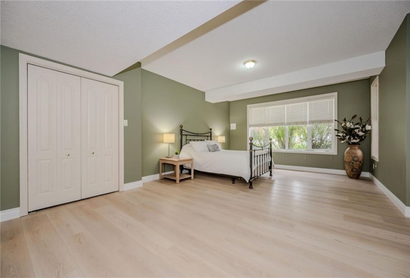 Lower Level Bedroom with full height ceilings and full windows