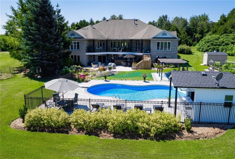 Aerial View of Pool Landscaping