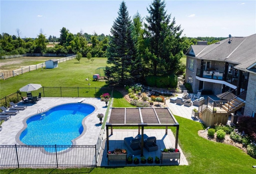 Aerial View of Rear Landscaping