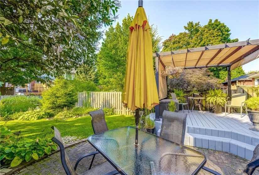 Backyard view from patio area, looking north-east