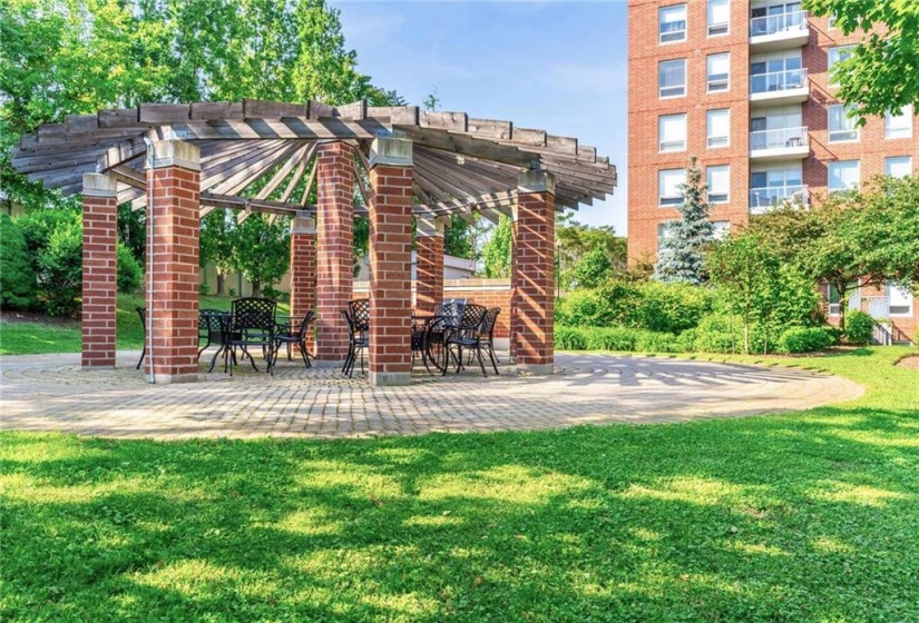 Outdoor Gazebo and Grass Area