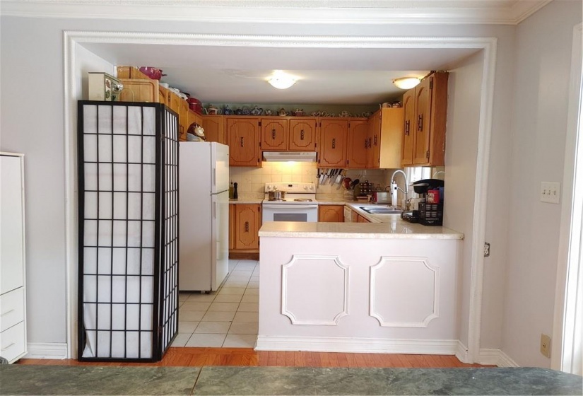 Lower 3rd level Kitchen with double sink and BI dishwasher