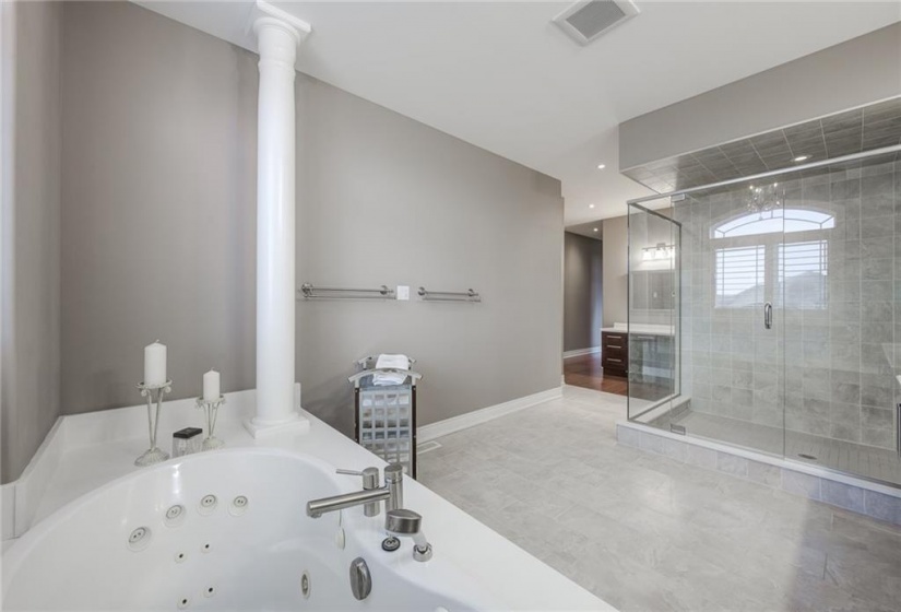 Large Glass Shower & Jetted Tub