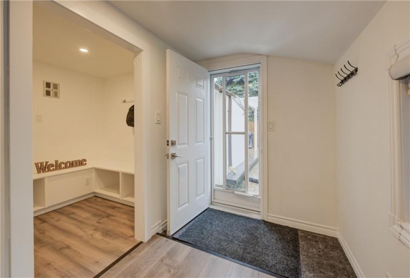 Mud room entrance for lower level on ground floor