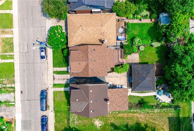 Concrete driveway with shared garage