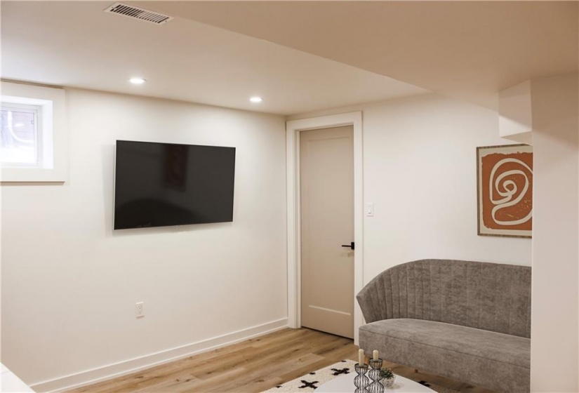 Basement Living Space - Virtually Staged